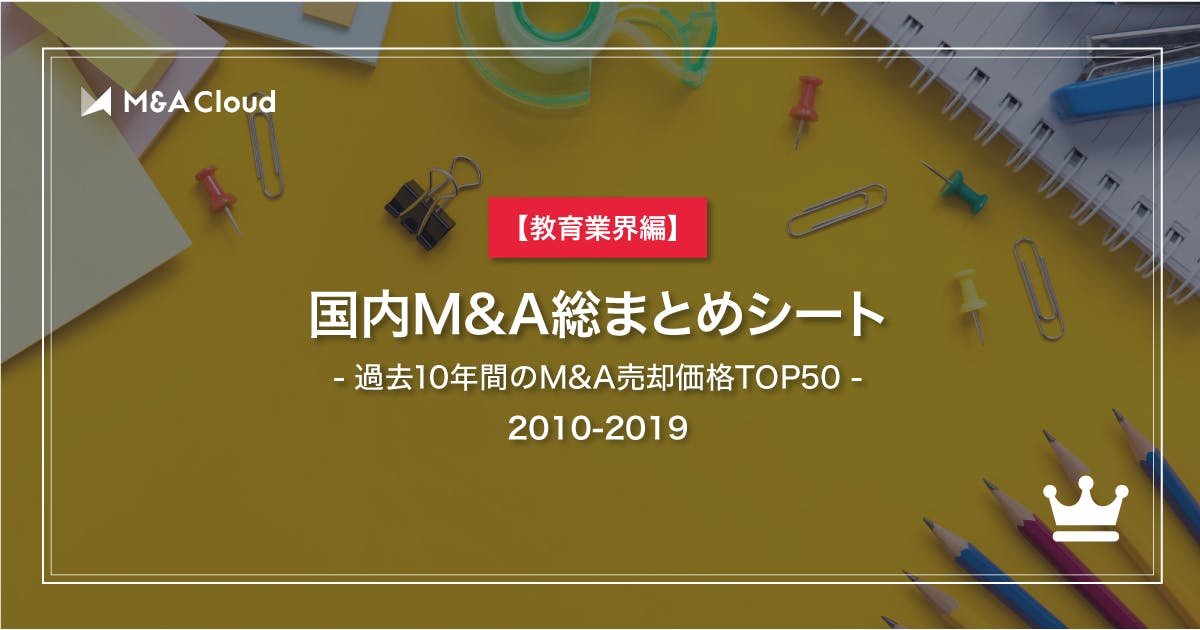 【教育業界編】国内M&A総まとめシート【2010-2019】